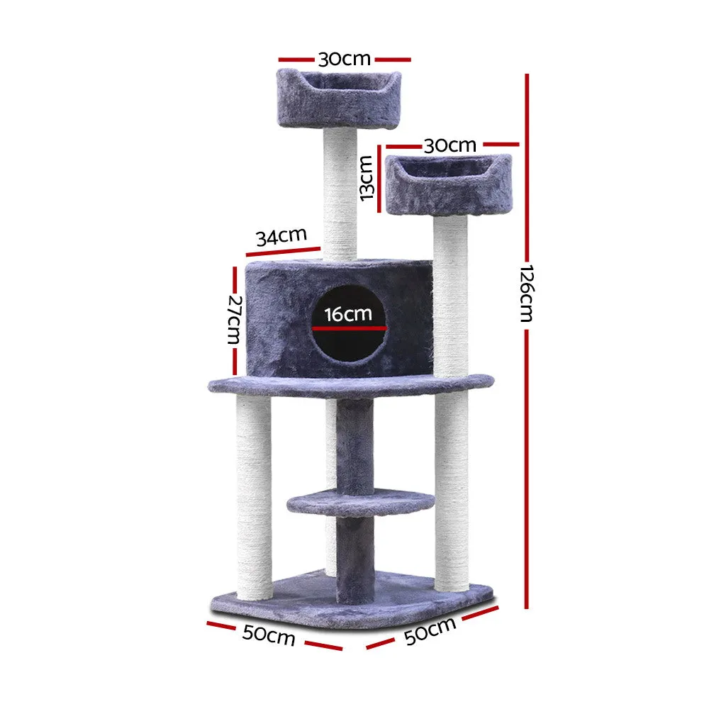 126cm Multi-Level Cat Tree Condo with Sisal Posts - i.Pet