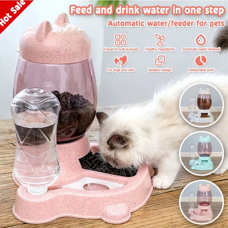 3 Colors Pet Automatic Feeder Pet Stuff Dog Cat Drinking Bowl For Pets Water Drinking Feeder Feeding Large Capacity Dispenser