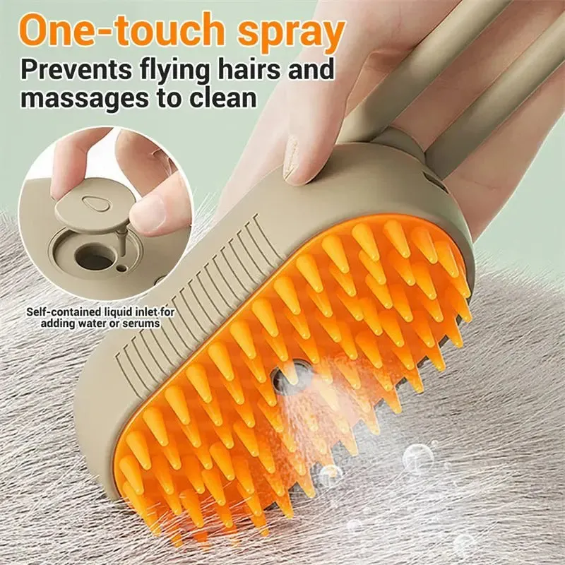 3-in-1 Pet Electric Steam Brush