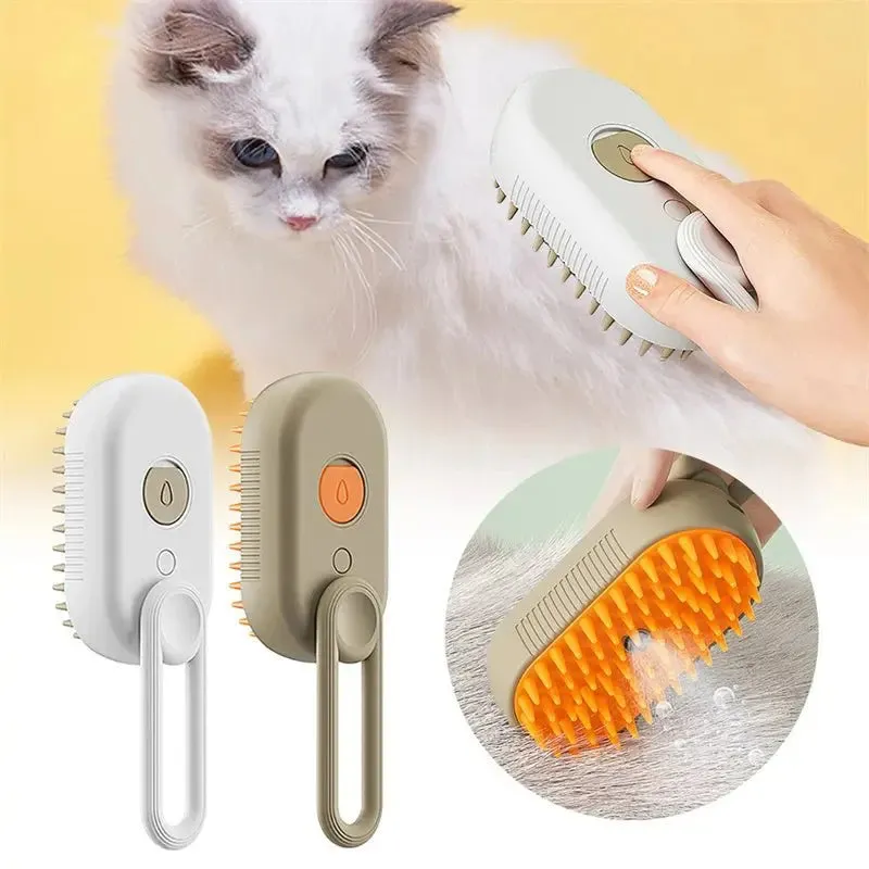 3-in-1 Pet Electric Steam Brush