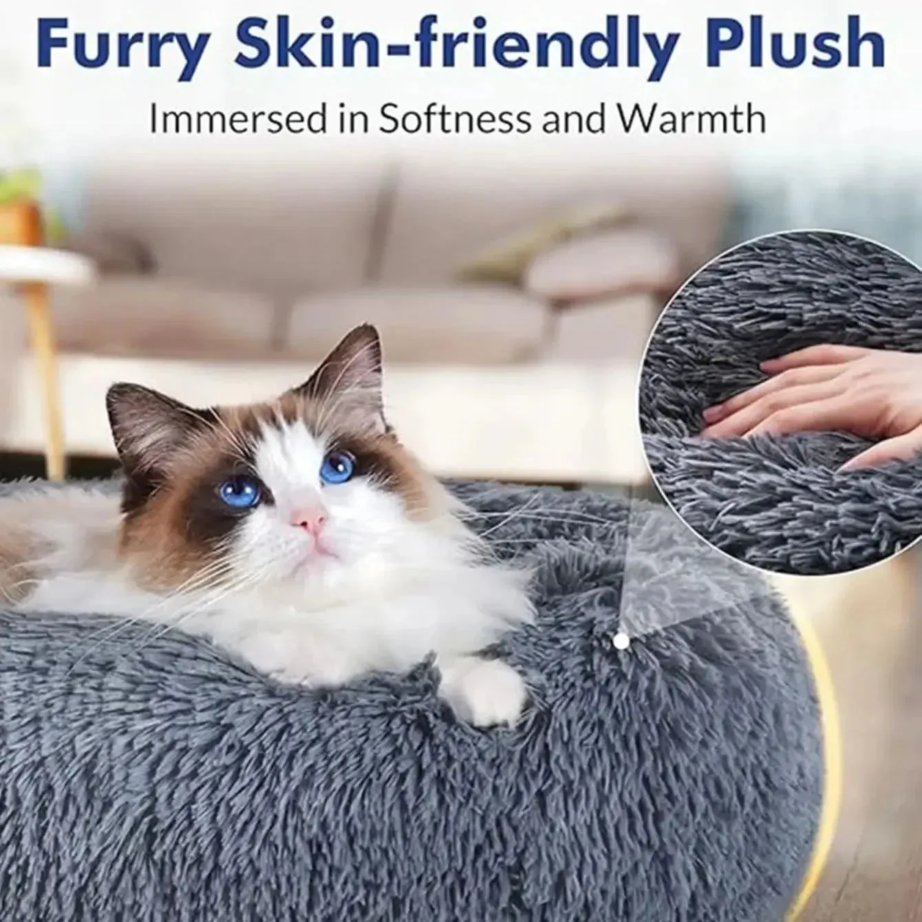 40-90cm Round Pet Bed for Large Dog Bed Super Soft Cat.