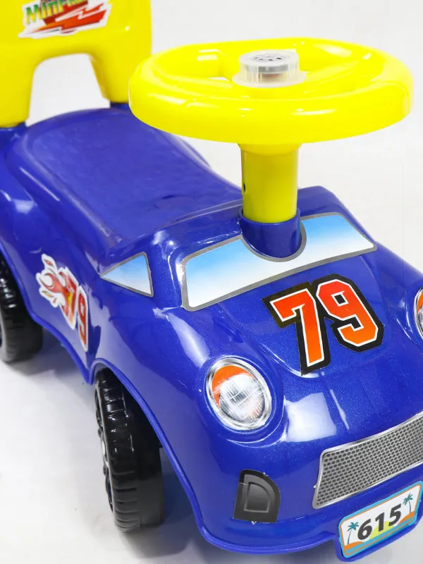 79 Racer 4 Wheel Ride On Push Car For Kids Blue