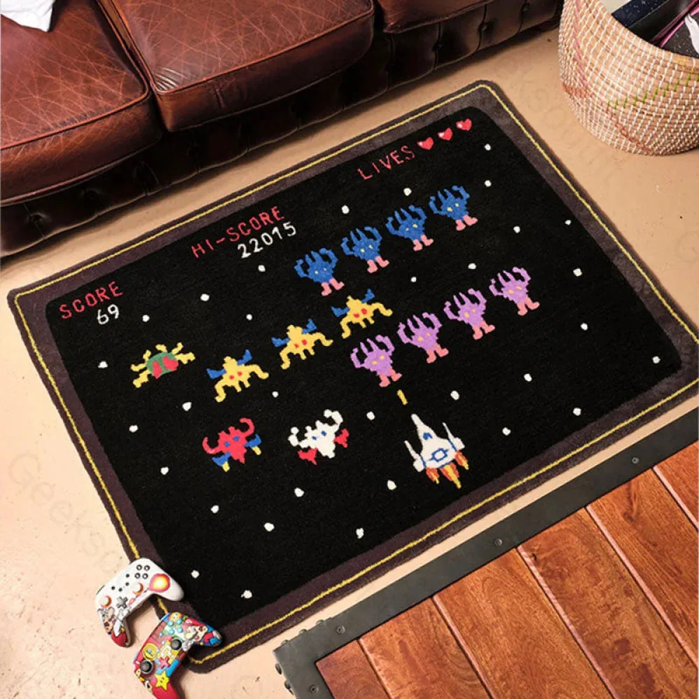 8 Bit Fighter Funny Imitation Wool Rug