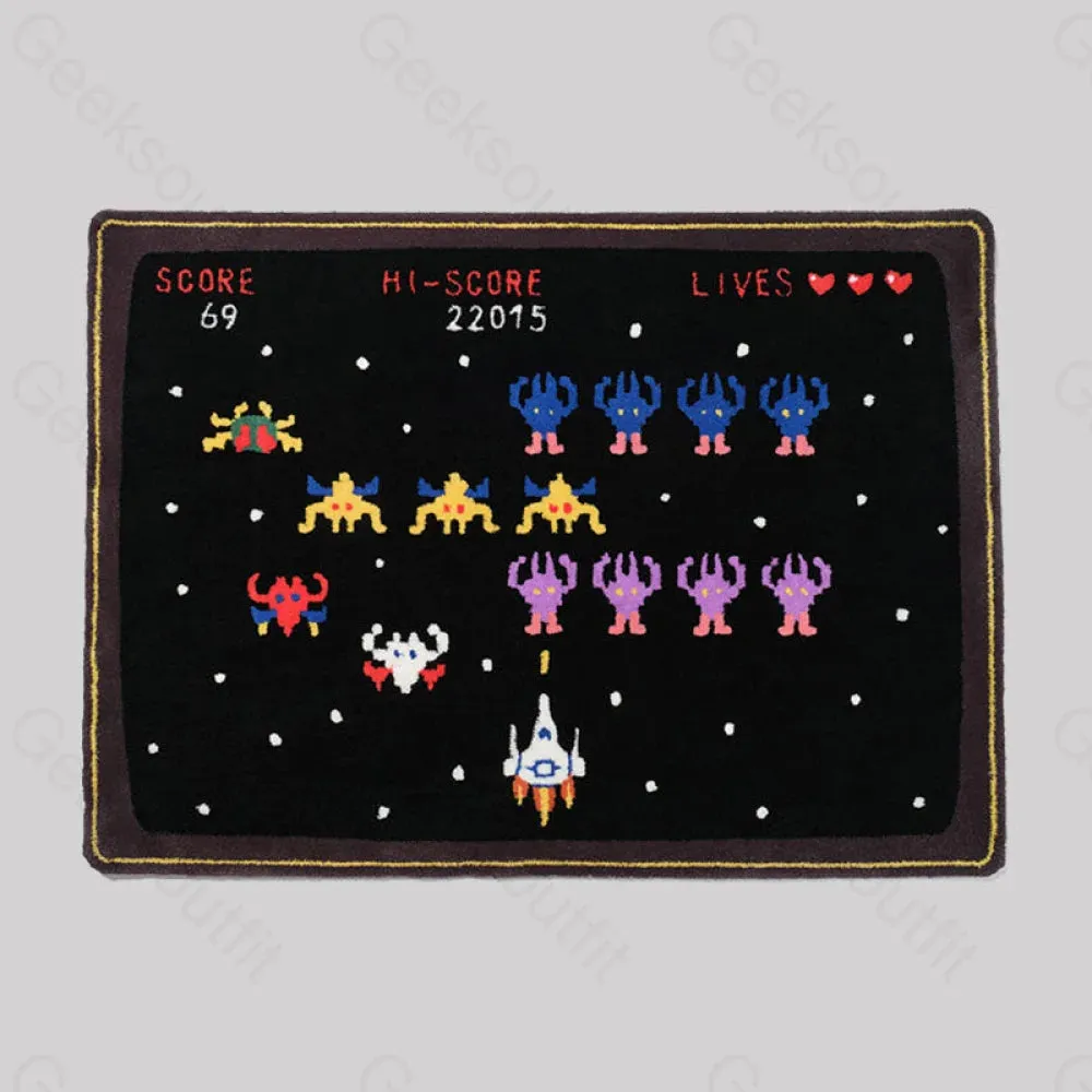 8 Bit Fighter Funny Imitation Wool Rug