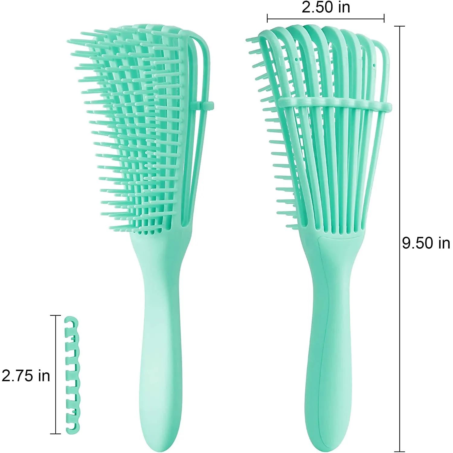 8 Row Detangling Hair Brush - Mint