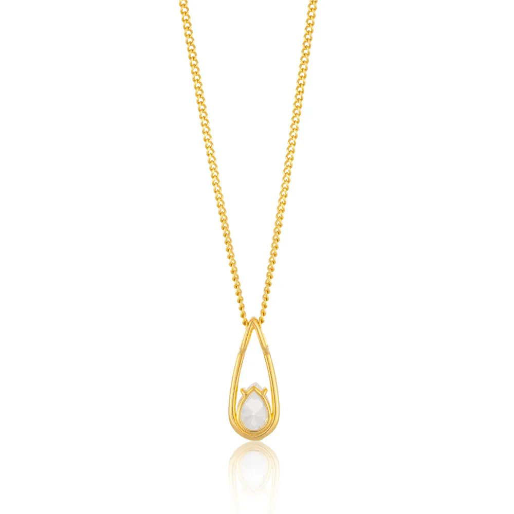 9ct Gold Filled Cubic Zirconia Teardrop Pendant