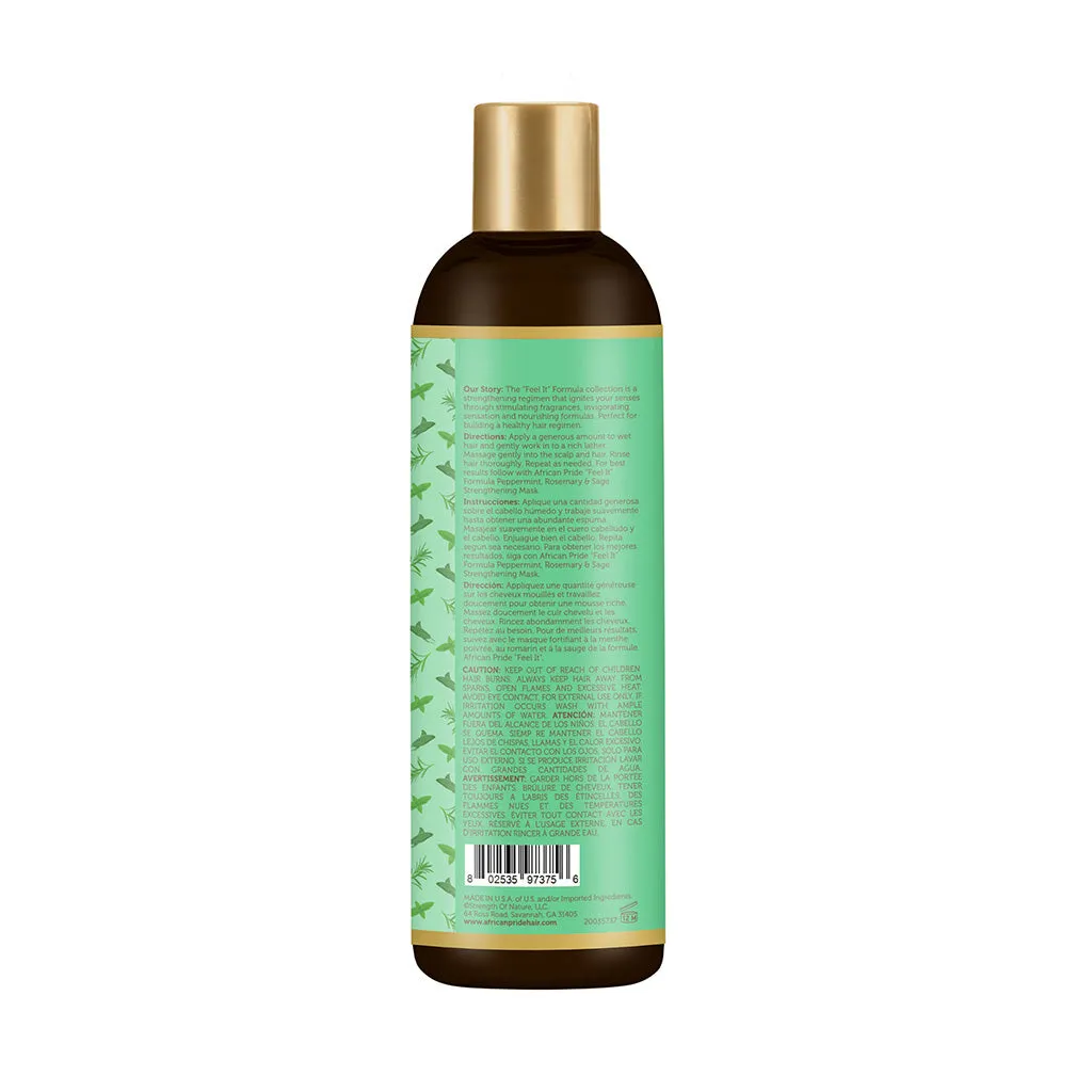 African Pride Feel It Formula Peppermint, Rosemary & Sage Strengthening Shampoo