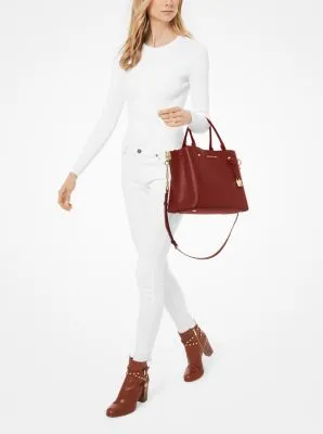 Arielle Large Pebbled Leather Satchel