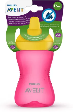 AVENT  My Grippy Spout Cup 12m : Leak-proof, for mess-free drinking The Philips Avent My Grippy spout cup has a unique valve and is leak-free - SCF803/04