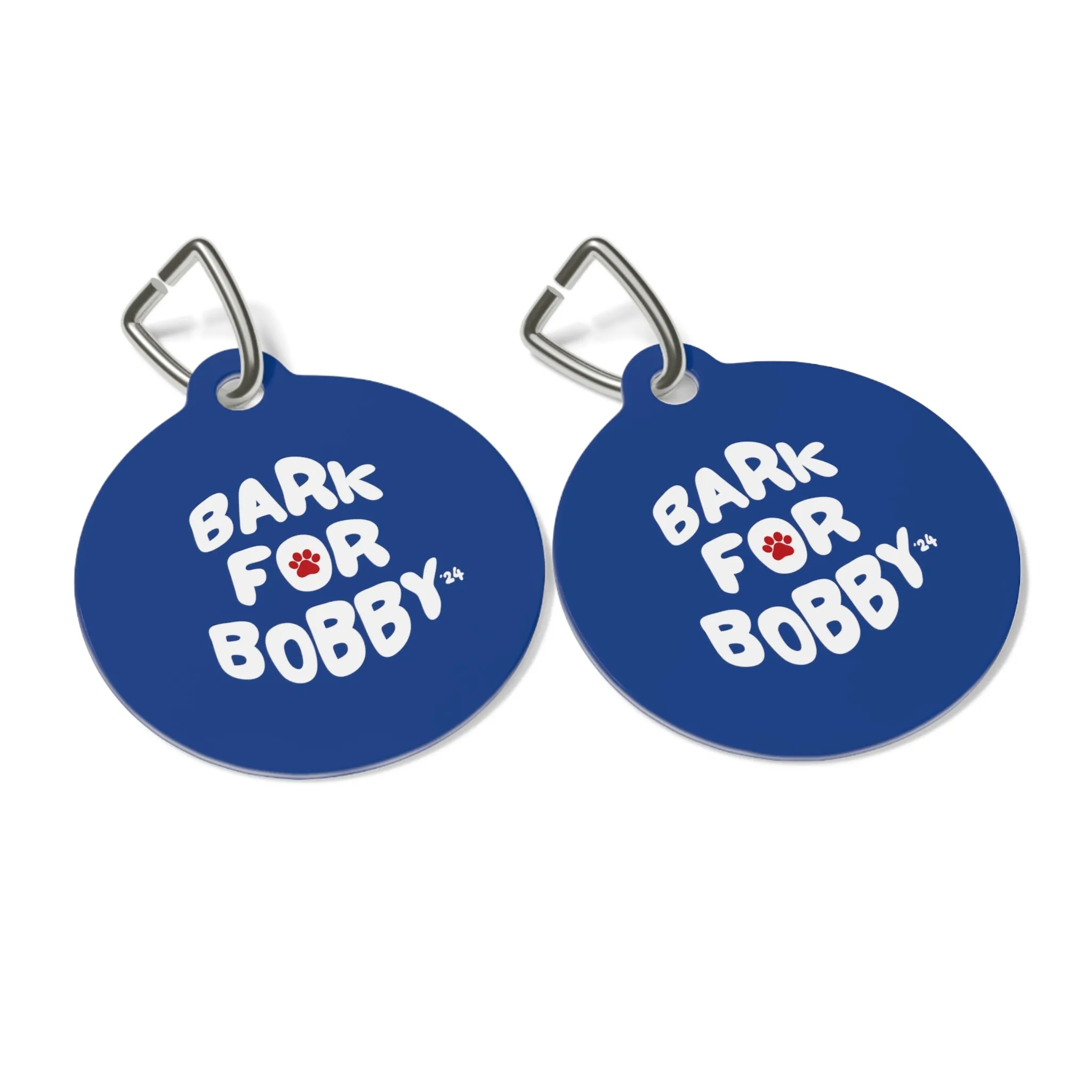 Bark for Bobby Pet Collar Tag in Blue