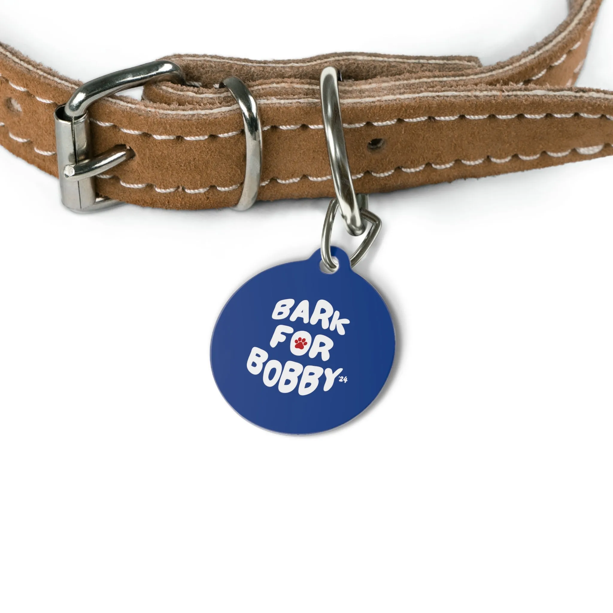 Bark for Bobby Pet Collar Tag in Blue