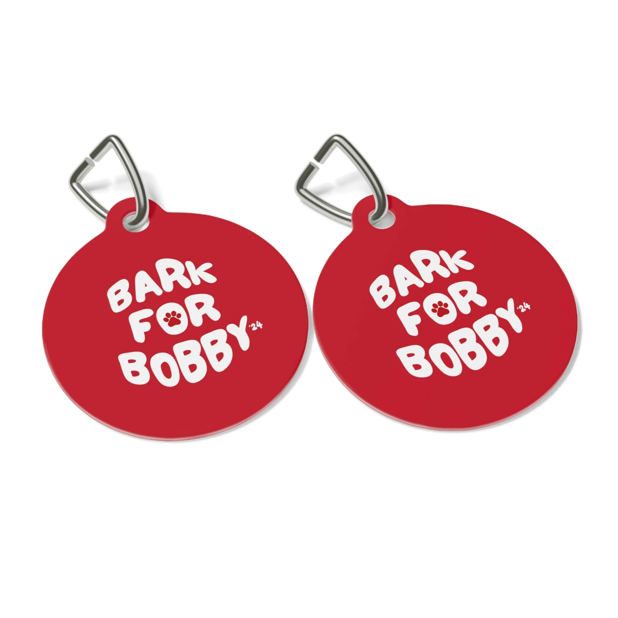 Bark for Bobby Pet Collar Tag in Red