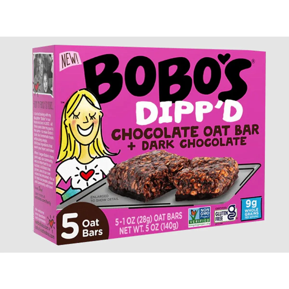 Bobos Dipp'd Chocolate Oat Bars   Dark Chocolate