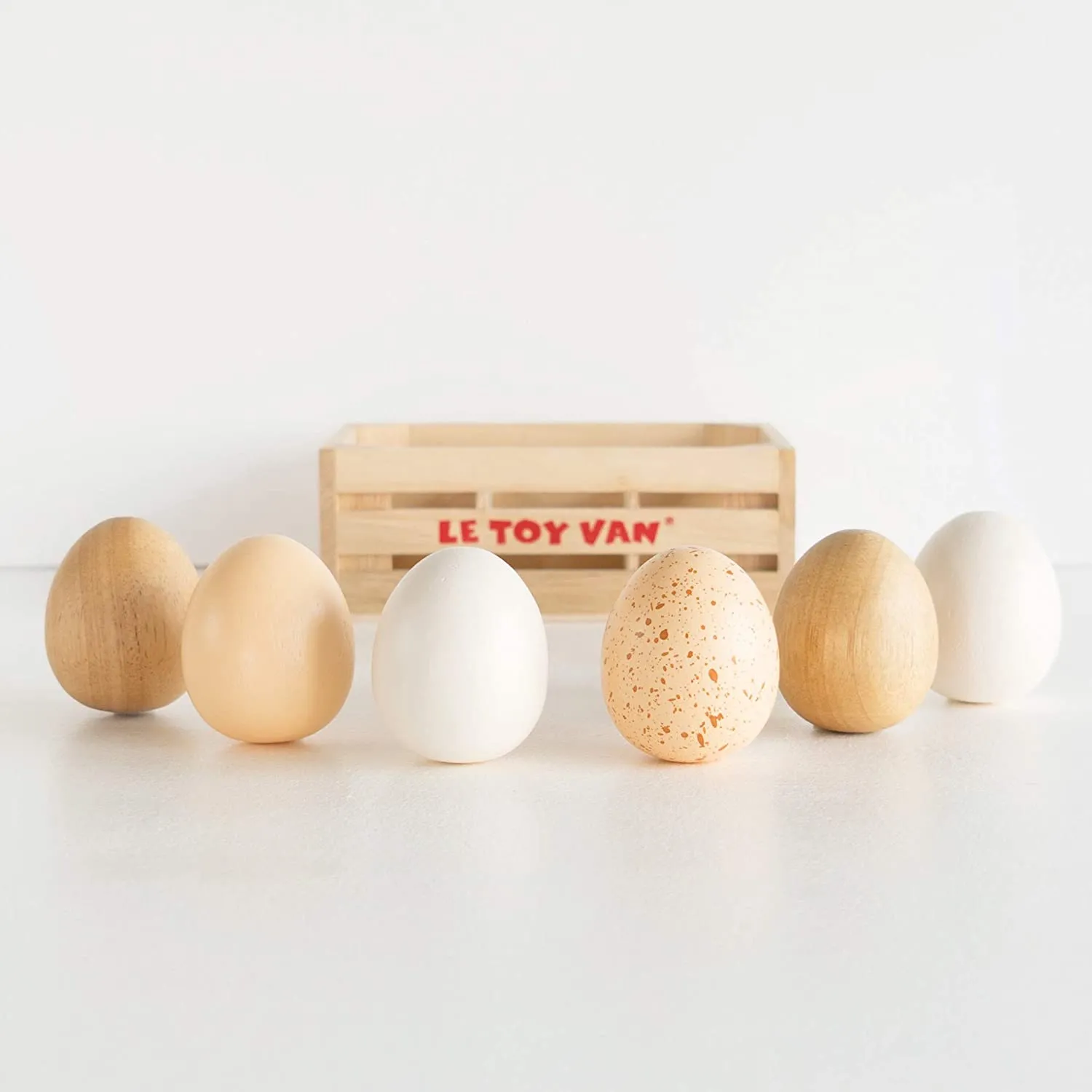 Box of half a dozen toy eggs, 2.4 inches