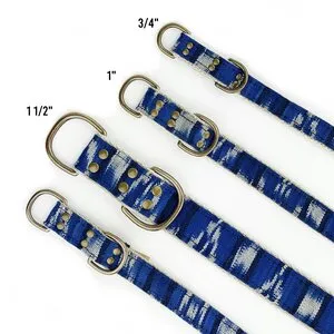 Brilliant Blue Ikat Leash & Collar Set (Drop-Ship)