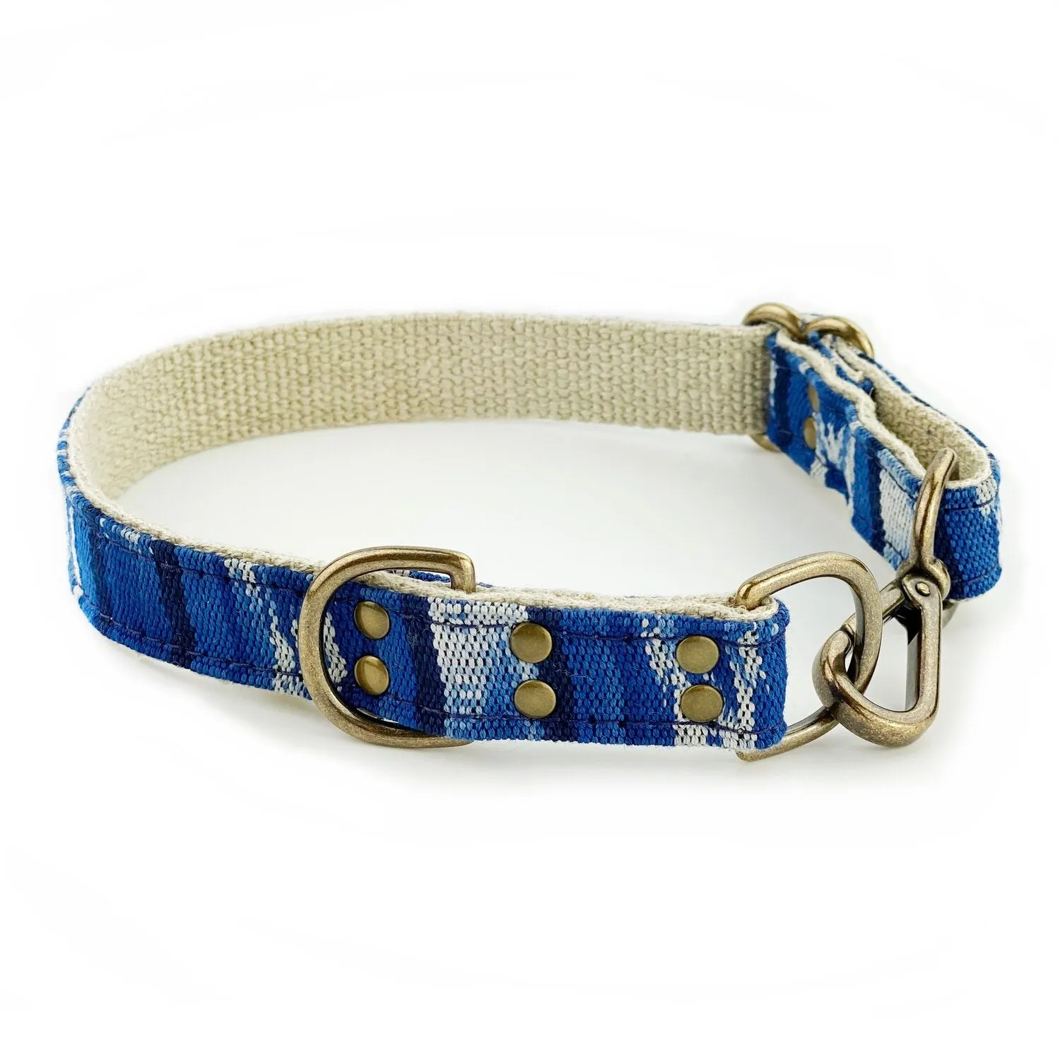 Brilliant Blue Ikat Leash & Collar Set (Drop-Ship)