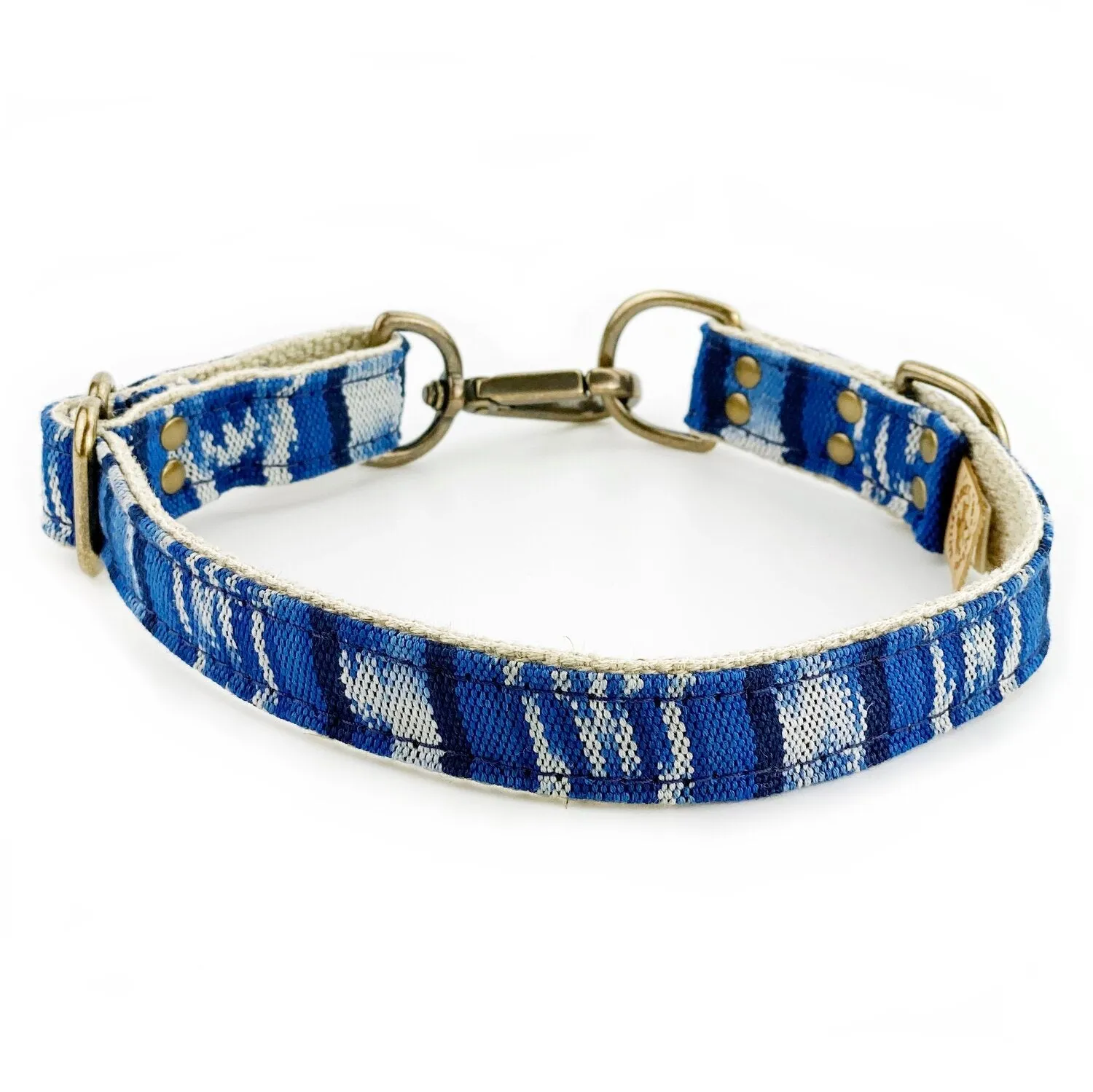 Brilliant Blue Ikat Leash & Collar Set (Drop-Ship)