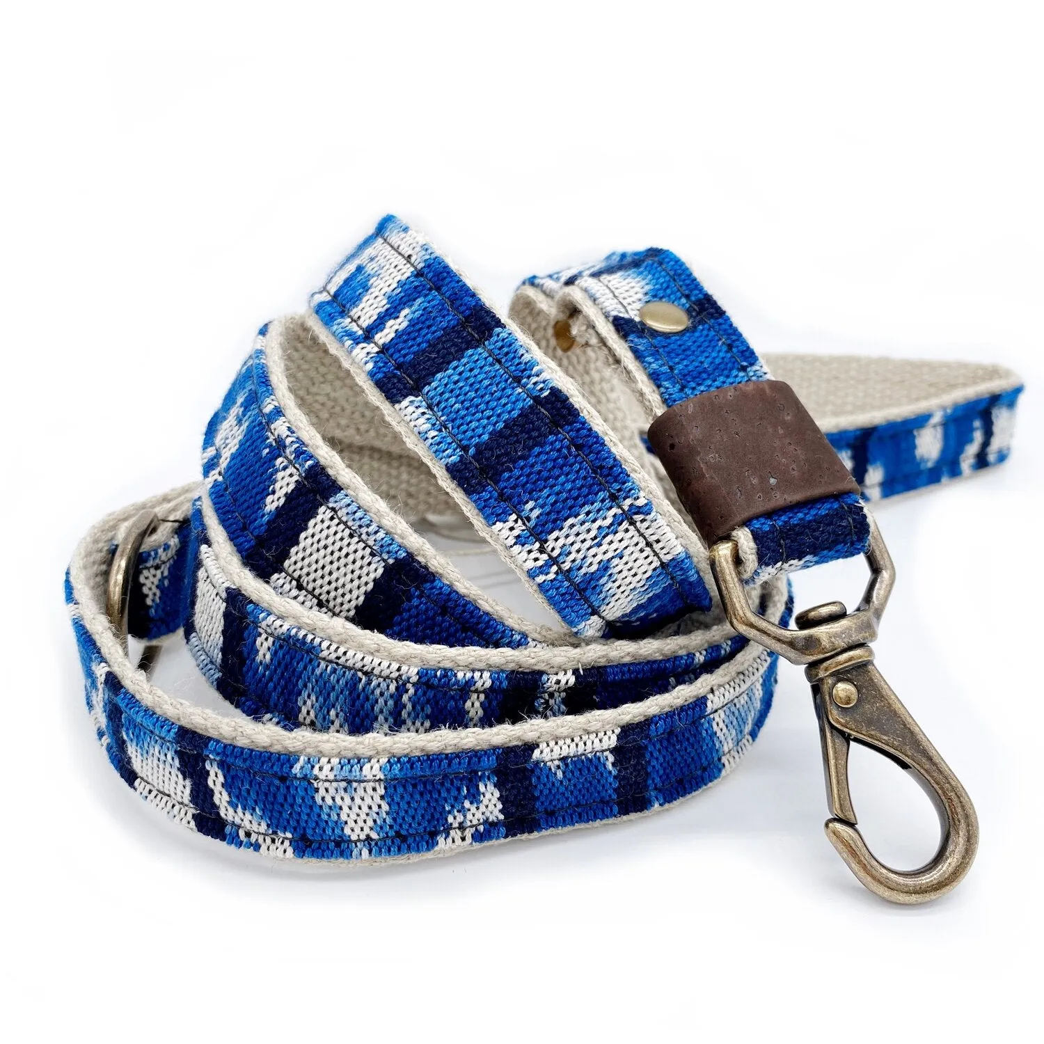 Brilliant Blue Ikat Leash & Collar Set (Drop-Ship)