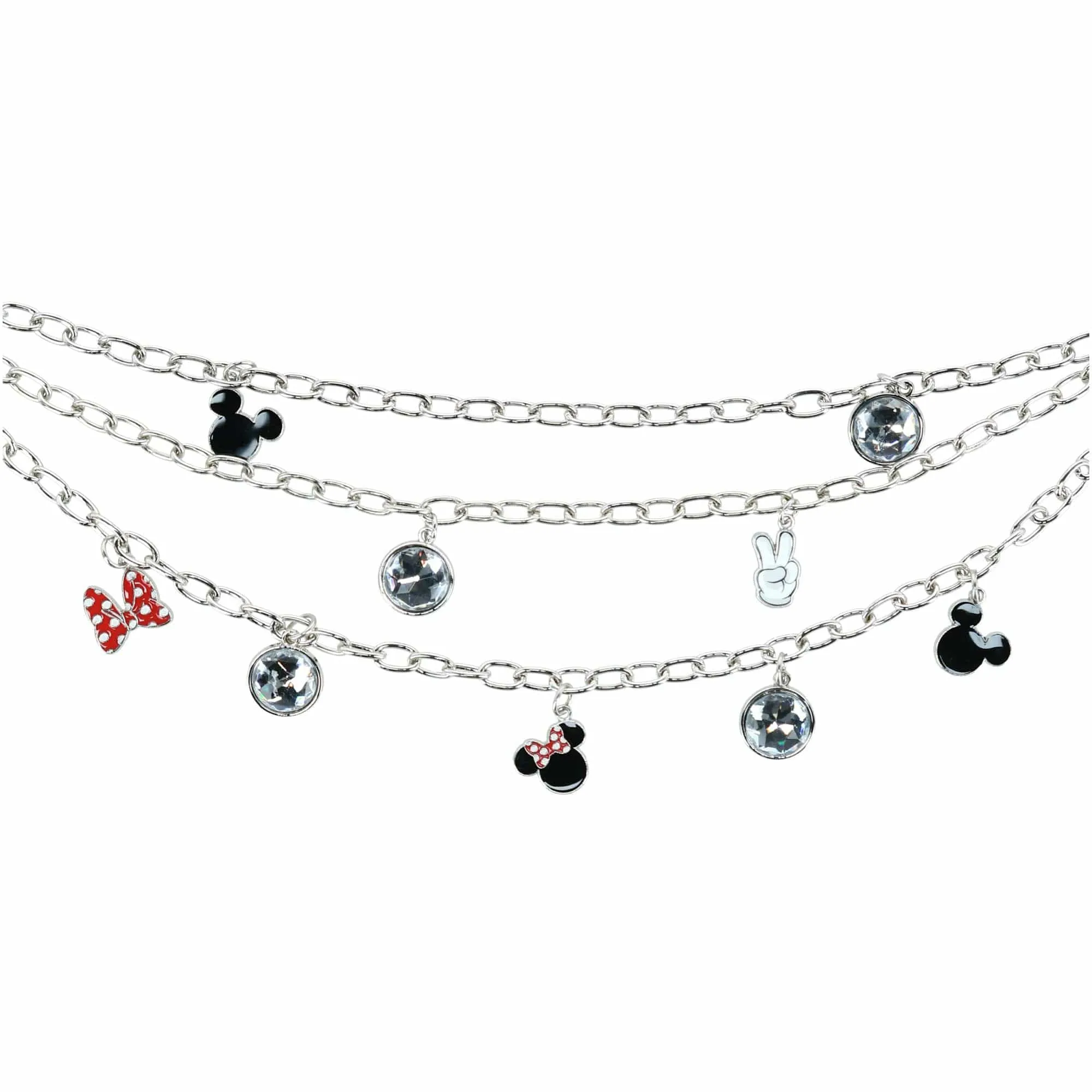 Buckle Down Women's Disney Chain Belt with Mickey and Minnie Charms