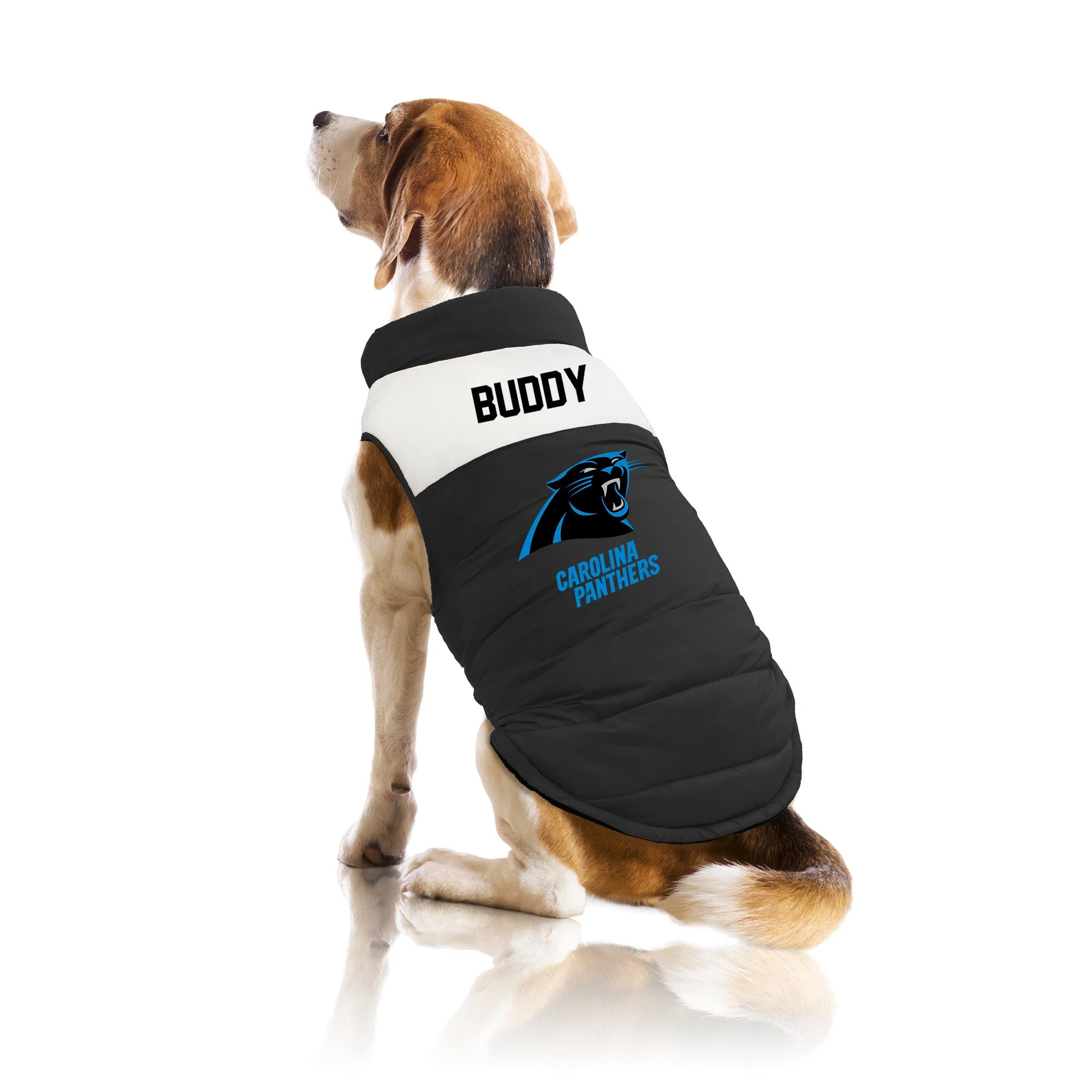 Carolina Panthers Custom Pet Parka Puff Vest