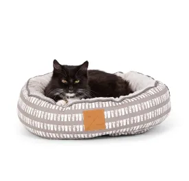 Cat Bed - Reversible - Latte Inverse Mosaic Print