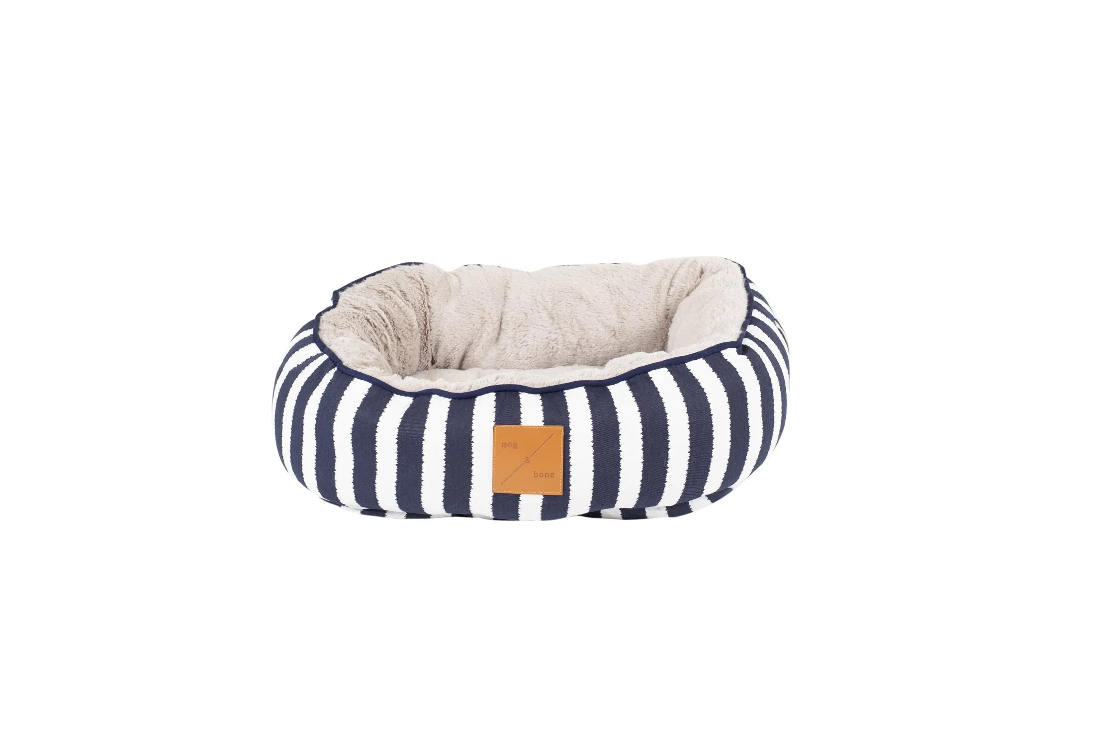 Cat Bed  - Reversible - Navy Hamptons Stripe