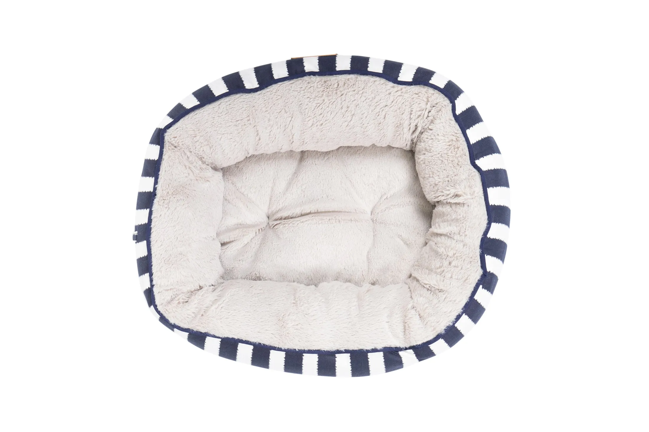 Cat Bed  - Reversible - Navy Hamptons Stripe