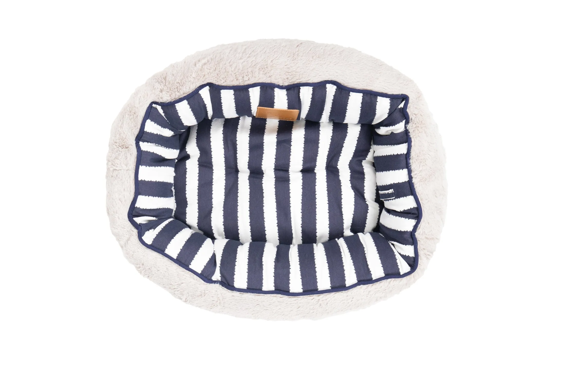 Cat Bed  - Reversible - Navy Hamptons Stripe