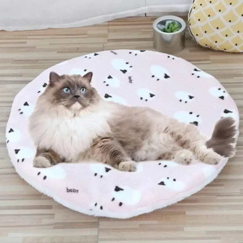 Cat Sleeping Mat Soft Coral Fleece Cat Bed