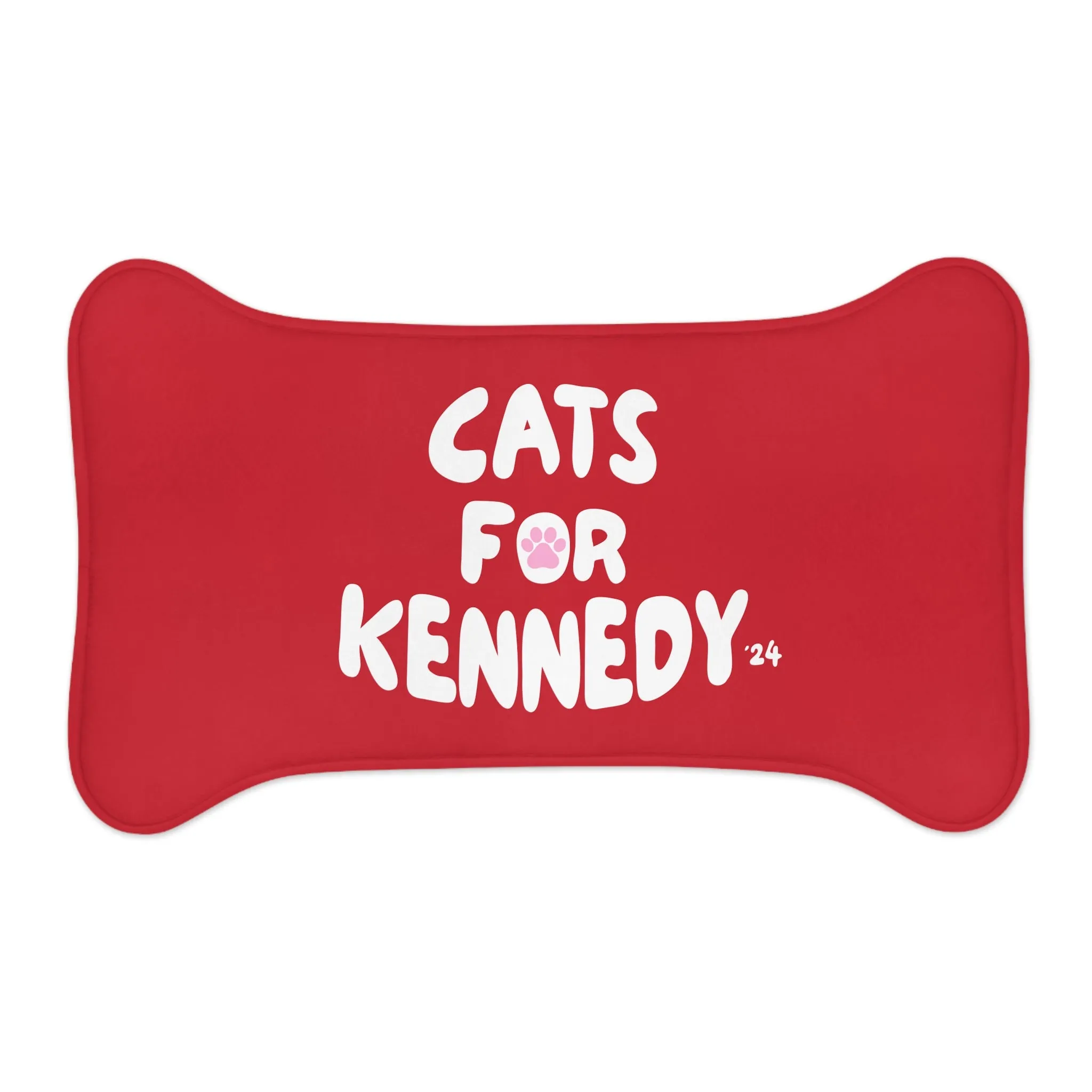 Cats for Kennedy Pet Feeding Mat | Red