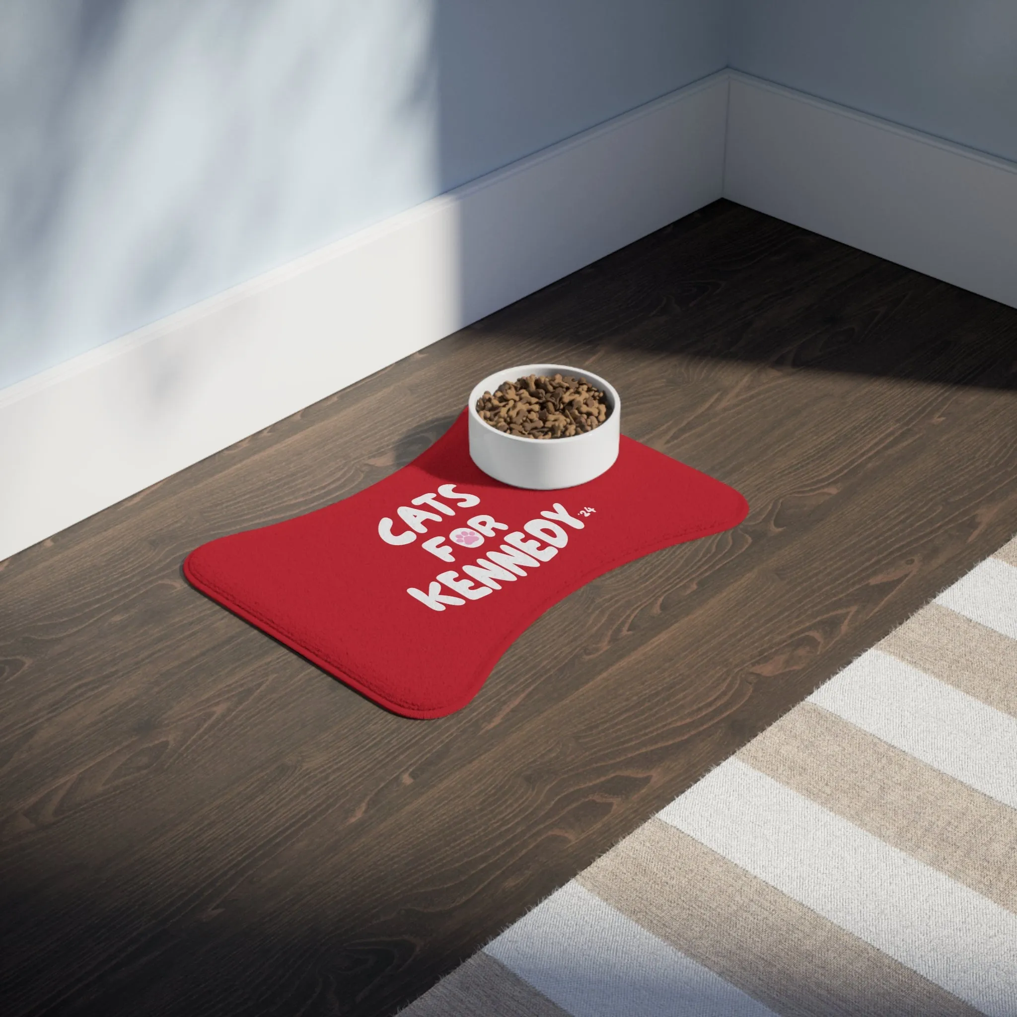 Cats for Kennedy Pet Feeding Mat | Red