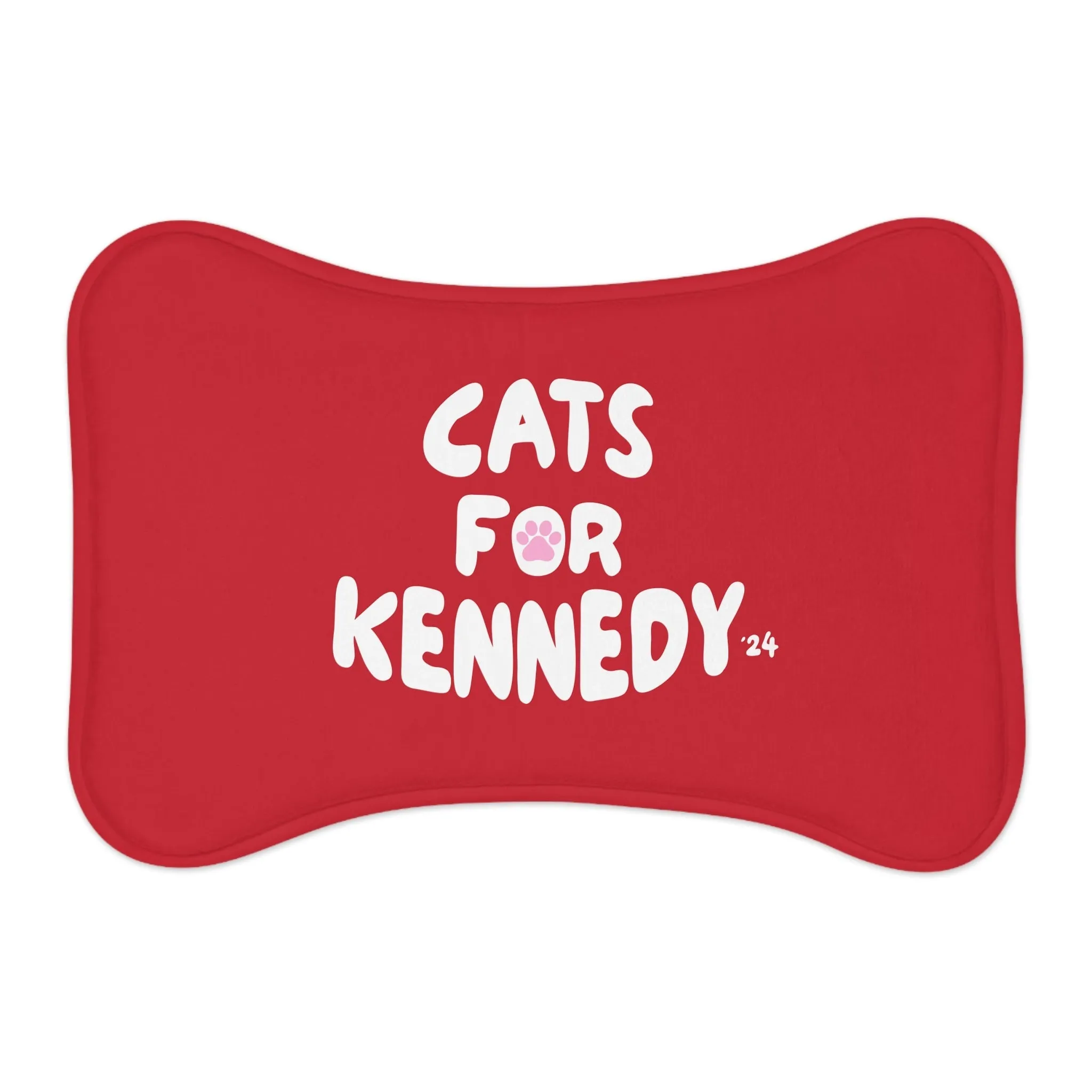 Cats for Kennedy Pet Feeding Mat | Red