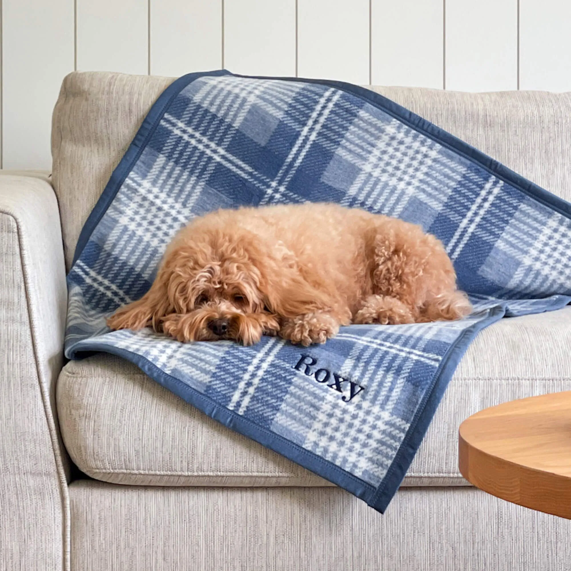 ChappyWrap x TFD Blue Frost Plaid Dog Blanket