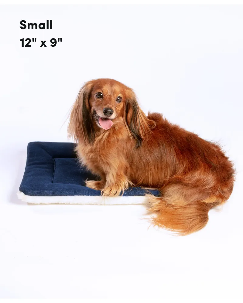 Charcoal Gray Denim & Sherpa Pet Napping Mat (Made in the USA)