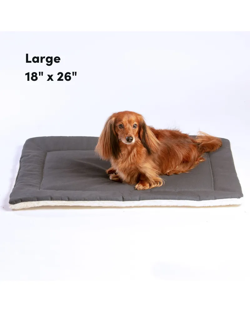 Charcoal Gray Denim & Sherpa Pet Napping Mat (Made in the USA)