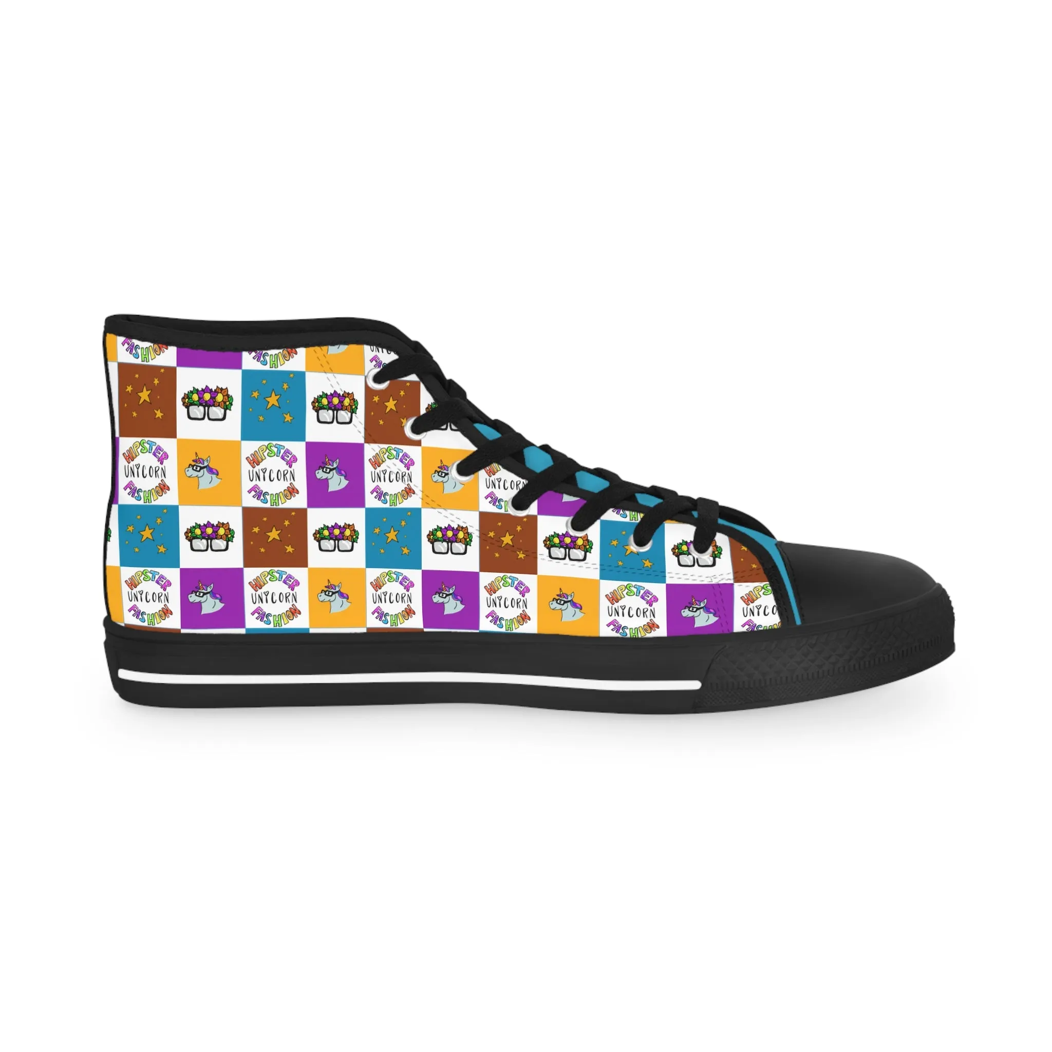 Checkered Unicorn High Tops