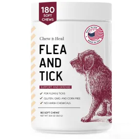 Chew   Heal Chewable Flea and Tick Prevention for Dogs - 180 Delicious Soft Chews