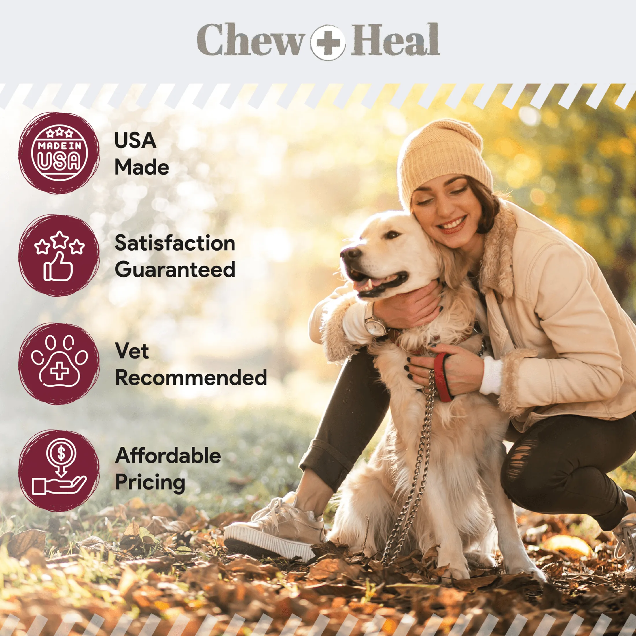 Chew   Heal Chewable Flea and Tick Prevention for Dogs - 180 Delicious Soft Chews