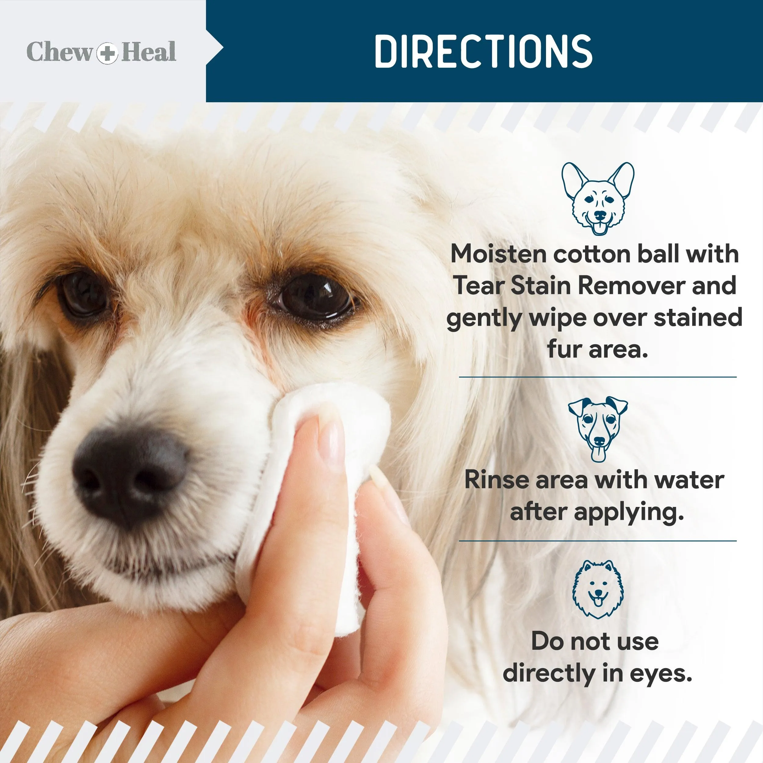 Chew   Heal Tear Stain Remover for Dogs & Cats