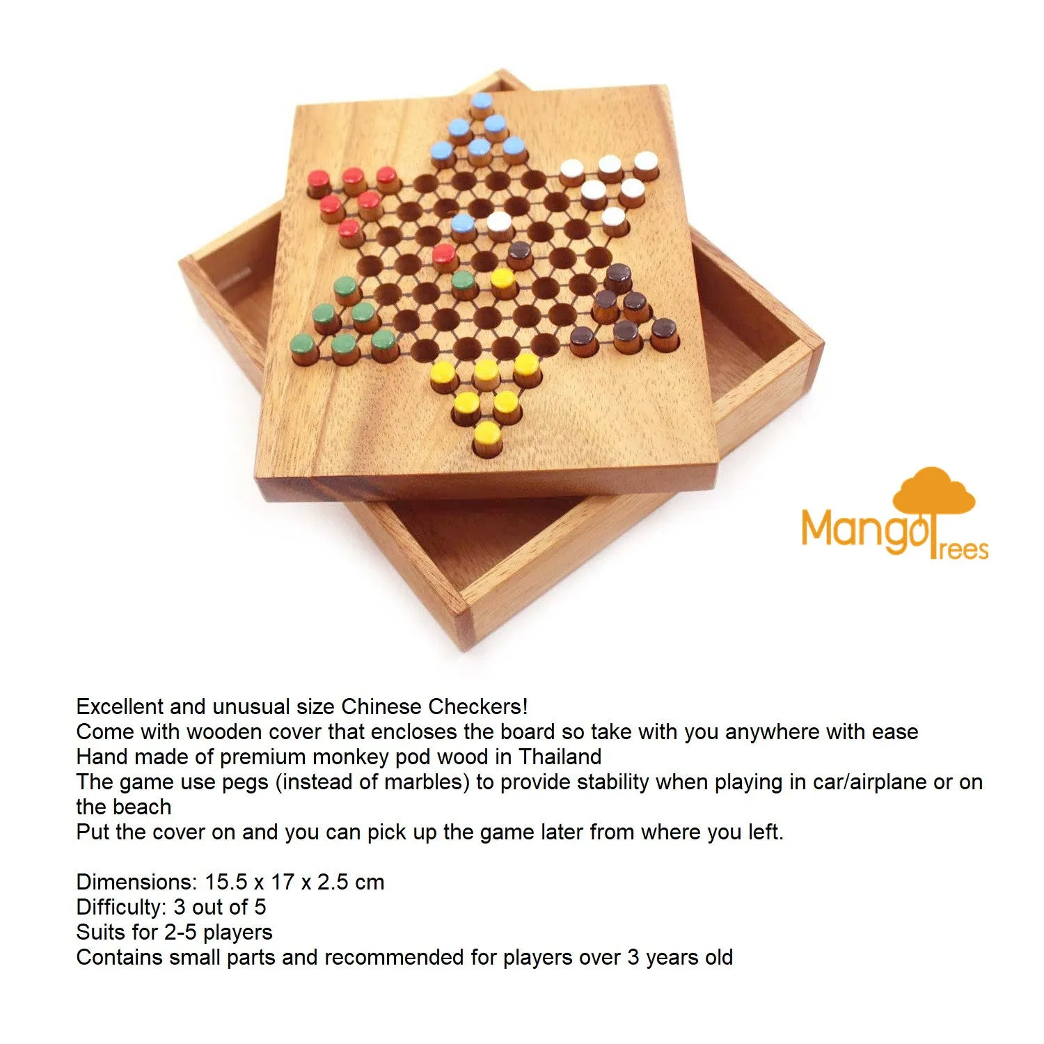 Chinese Checkers - wooden board game, strategy game, game for adults, game for kids, table game