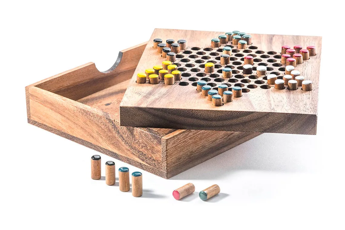 Chinese Checkers - wooden board game, strategy game, game for adults, game for kids, table game