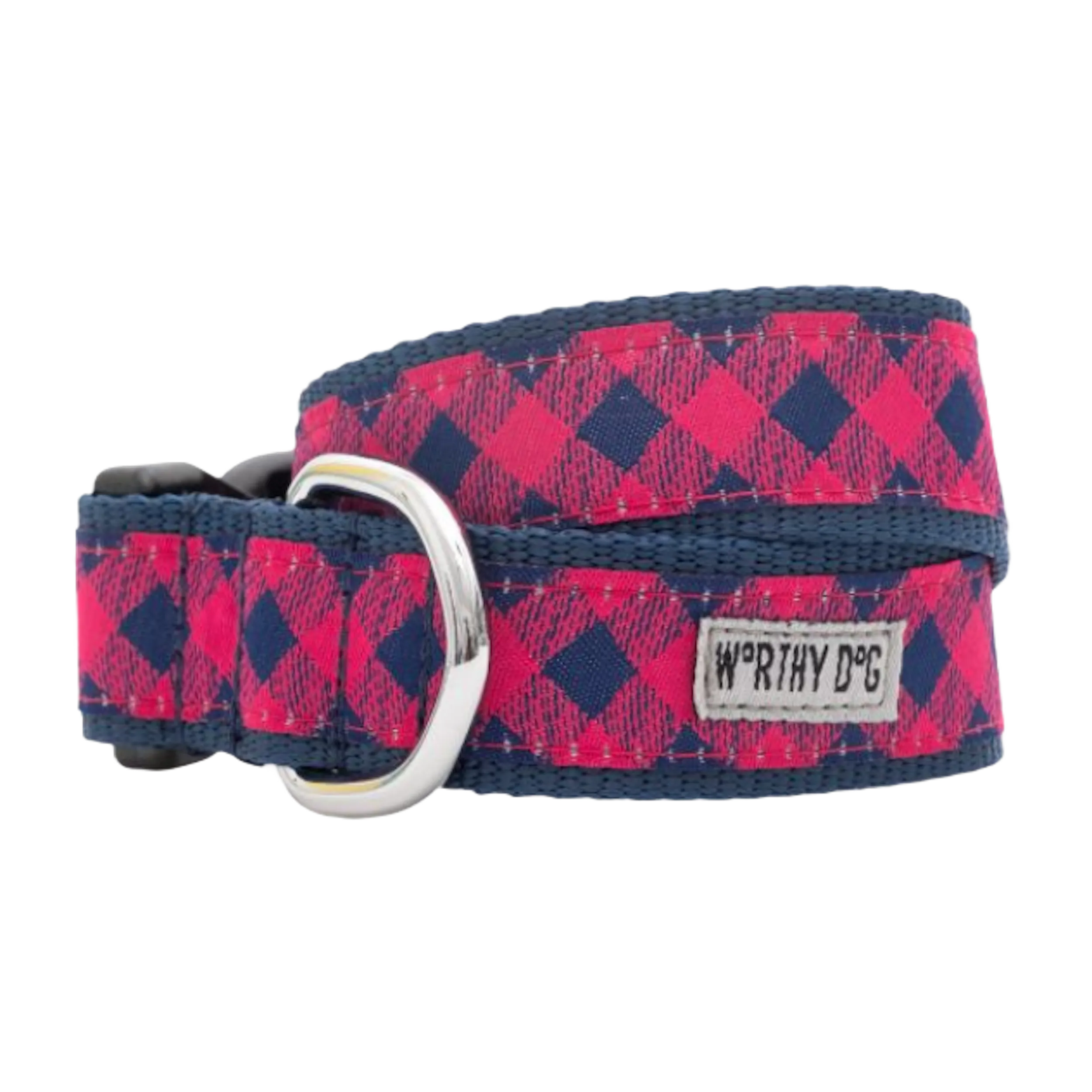 Collar | Bias Buffalo Plaid Pink & Navy