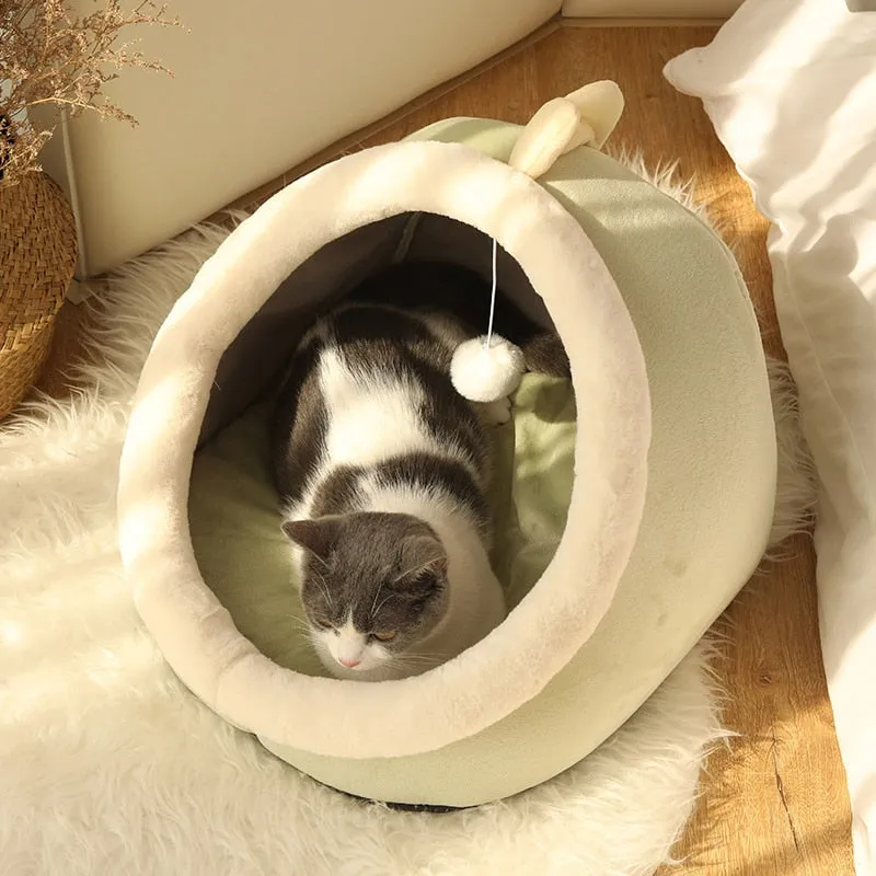 Cozy Cat Bed - Warm Pet Basket, Soft Washable Lounger for Small Dogs and Cats