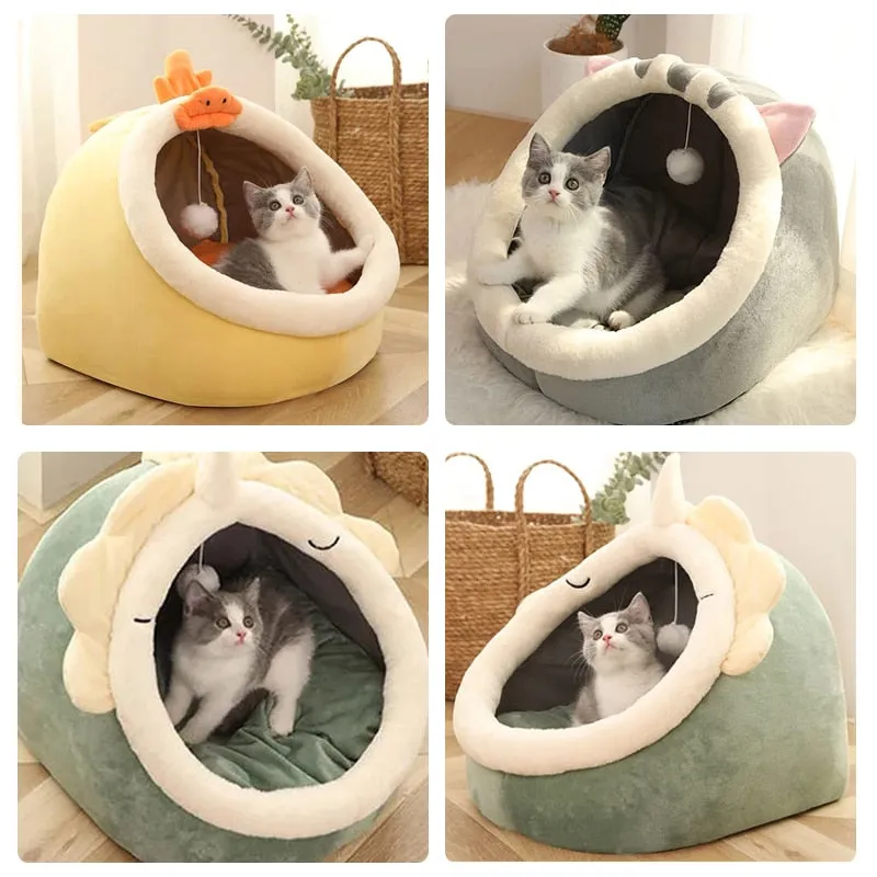 Cozy Cat Bed - Warm Pet Basket, Soft Washable Lounger for Small Dogs and Cats