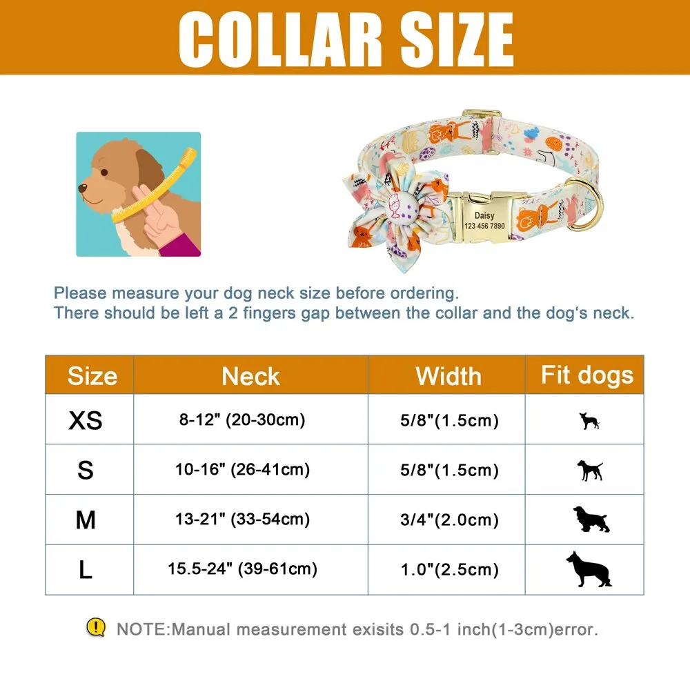 Custom ID Engraved Nylon Pet Dog Collar