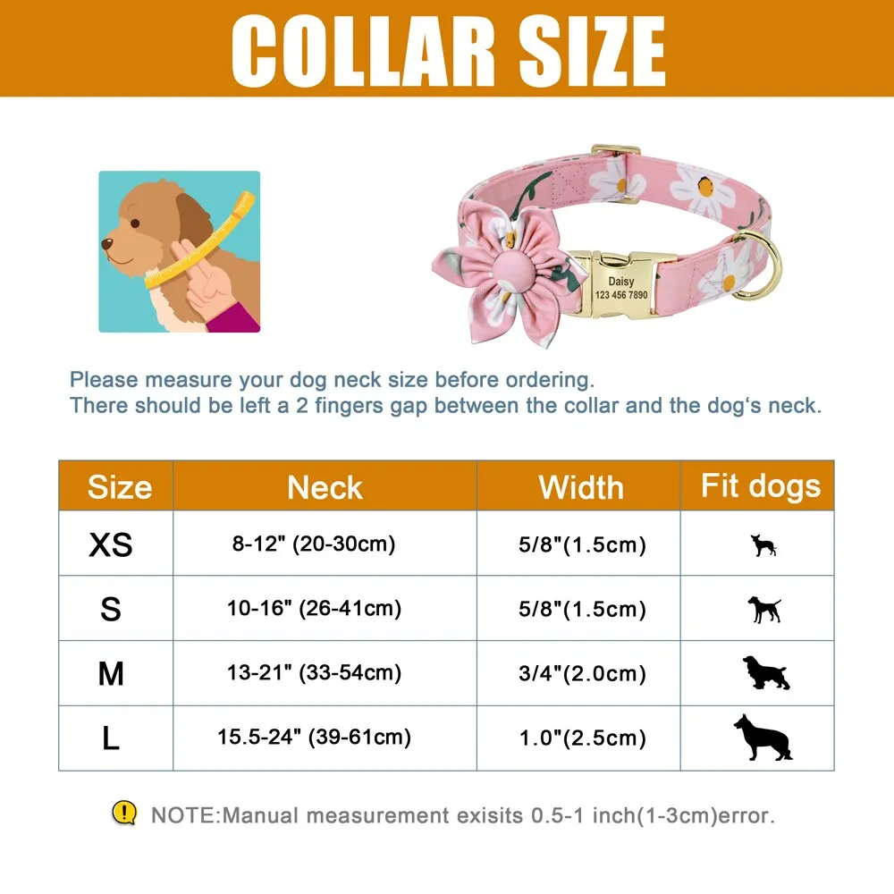 Custom ID Engraved Nylon Pet Dog Collar