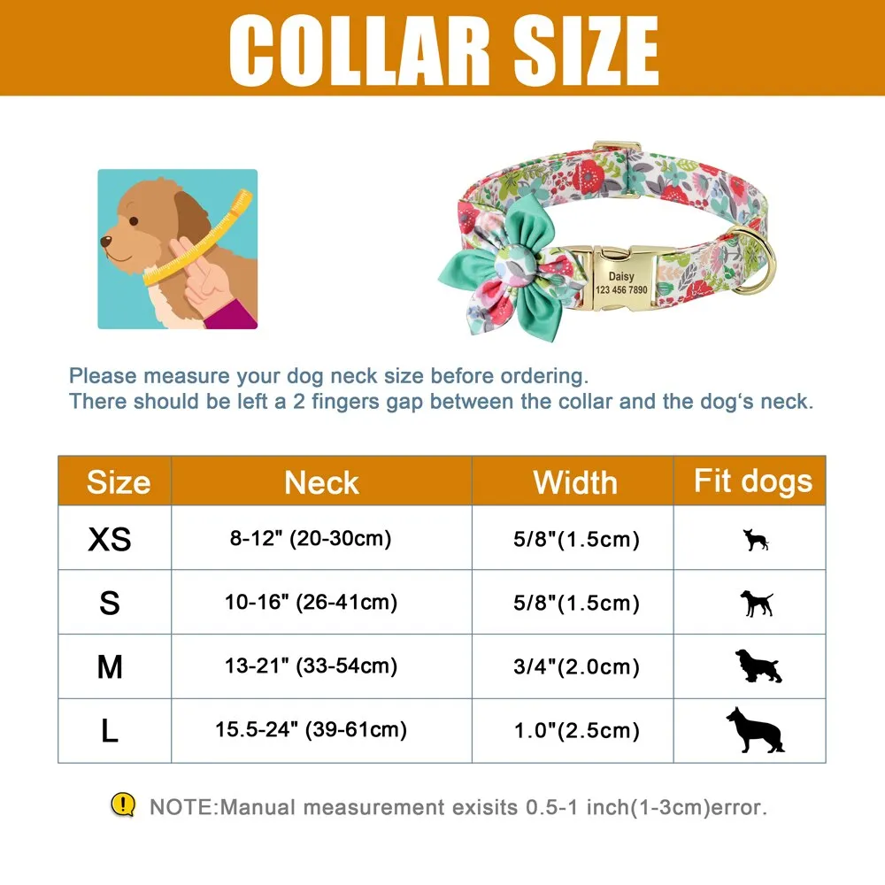 Custom ID Engraved Nylon Pet Dog Collar