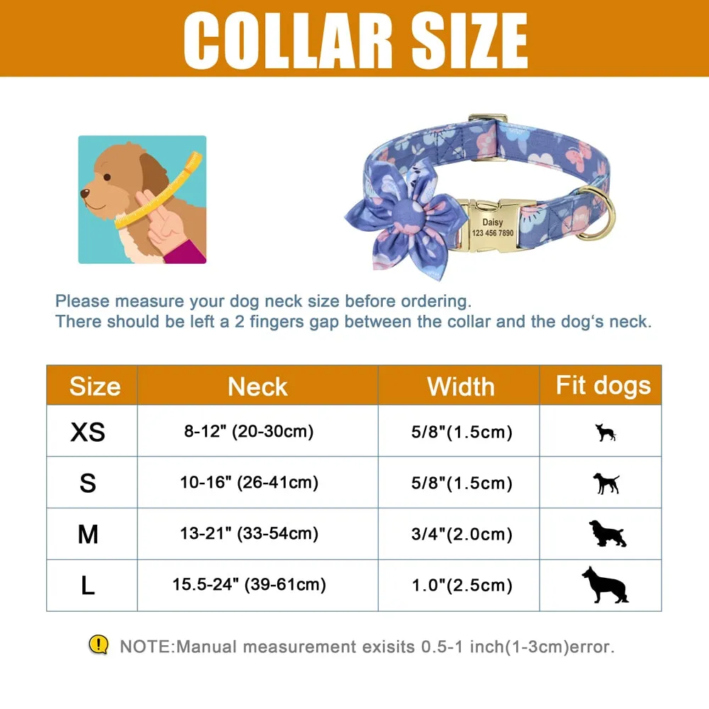 Custom ID Engraved Nylon Pet Dog Collar