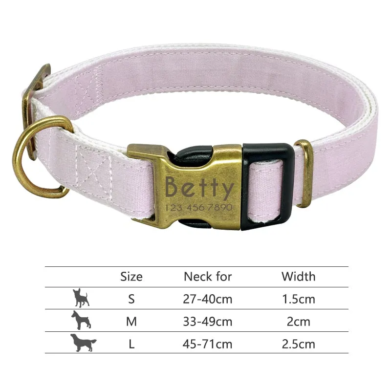 Custom Nylon Dog Collar with Engraved ID Reflective Tag