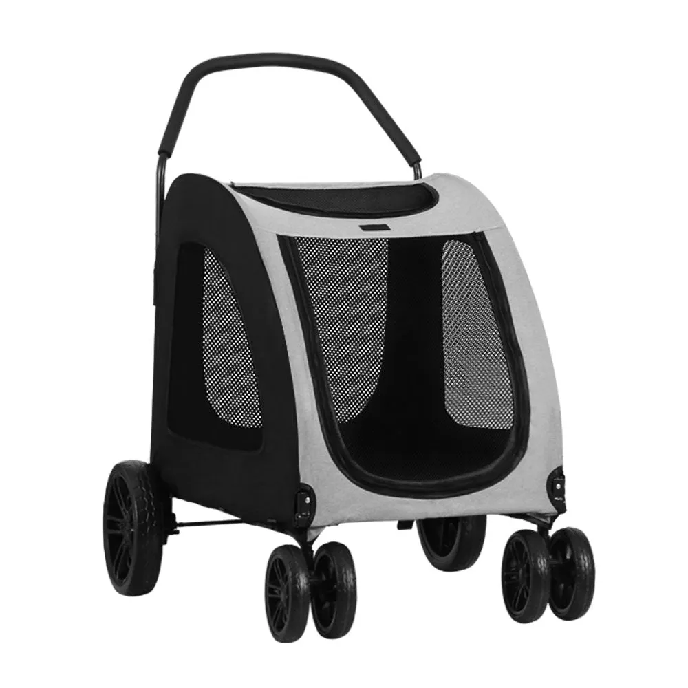 Dog Stroller Pram Large Carrier Cat Travel Foldable Strollers 4 Wheels